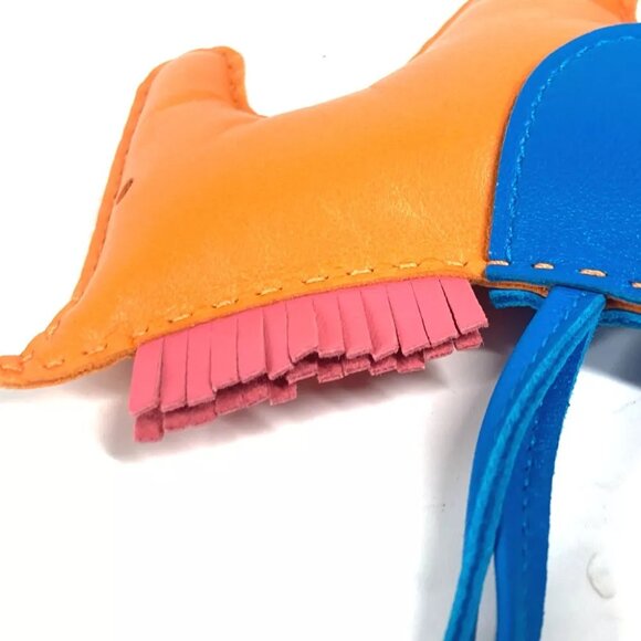 HERMES Bag Charm Rodeo GM Key Holder charm Anyo Miro blue/Orange x pink - Picture 9 of 10